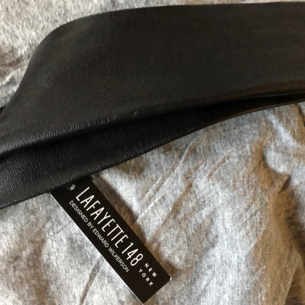 Lafayette 148 NY Black Leather Belt